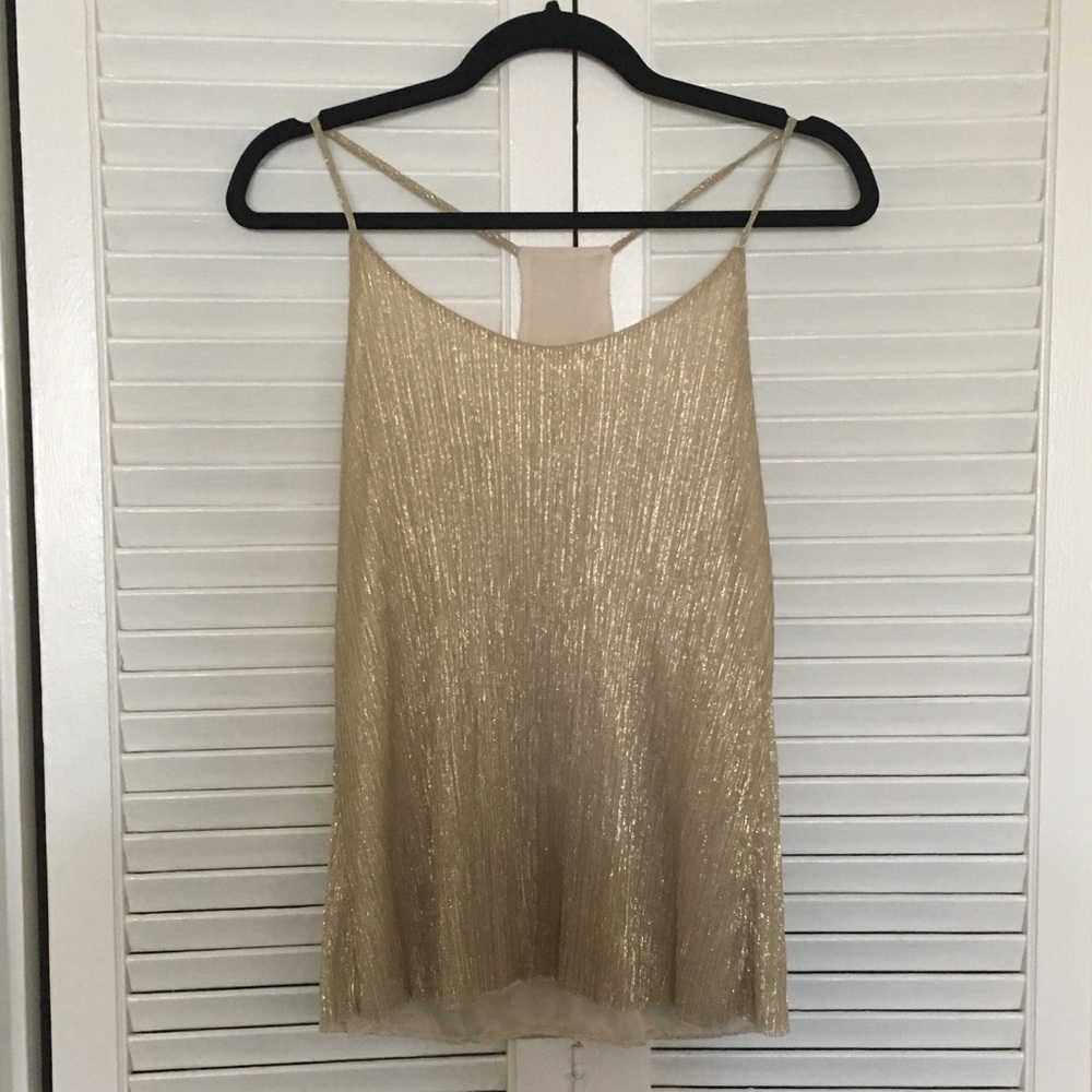 Shimmering Gold Fully Lined Tank Top